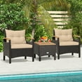 thumbnail image 2 of Barara King Outdoor Patio Furniture Sets, Conversation Set,3 Pieces Patio Rattan Furniture Set with Removable Cushions-Beige, 2 of 10