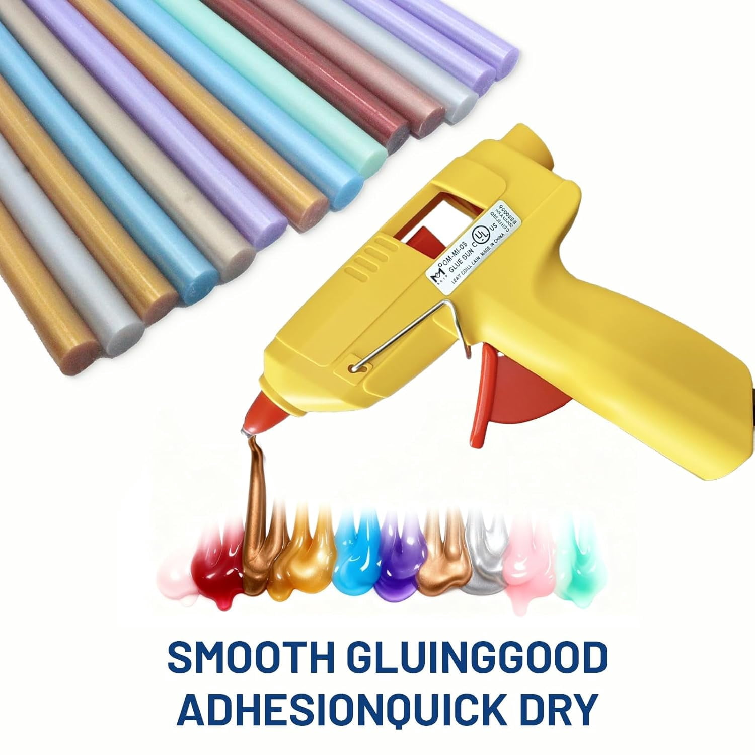 All Temperature Metal Colorful Hot Melt Glue Sticks, 0.27×3.94 Inch 110-Count Clear Strong Bond for High & Low Temp Glue Guns, Crafts DIY, Wood, Fabric, Metal, Plastic, Ceramics