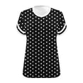 thumbnail image 7 of DeHolifer Womens T-Shirts Plus Size Loose Short Sleeve Tees V-Neck Color Block Summer Tops Black M, 7 of 7