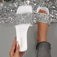 thumbnail image 2 of Eltusu Women Flat Slide Sandals, PU Fashion No Slip Open Toe Summer Shoes Silver Size 7, 2 of 9