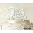 thumbnail image 1 of Mr & Mrs Wedding Cake Topper Personalized Mirror Cake Topper Color Option Available 5-7 Inches Wide, 1 of 1