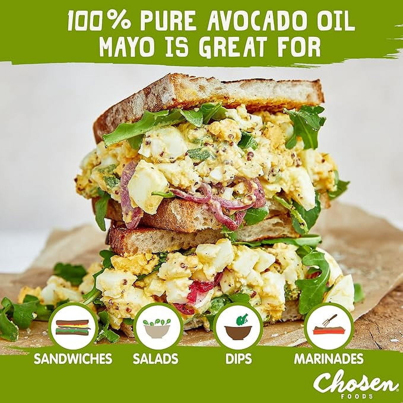 (Pack of 6) Chosen Foods Squeeze Classic Mayo, 11.25 fl oz