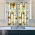 thumbnail image 3 of Floral Vintage Curtains 36 Inch Short - 3 Panel Boho Farmhouse Set with Rustic Wildflowers, Rod Pocket, 3 of 6