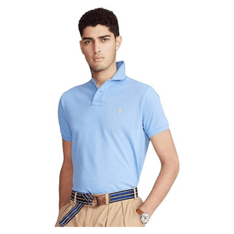 新品未使用⭐Polo Ralph Lauren Pima Cotton 半袖水色 Polo Ralph Lauren - Logo-Embroidered Cotton-Jersey T-Shirt - Blue