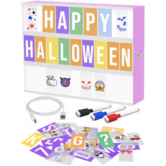 Tricase Cinema Light Box, color morado, con 312 letras y 3 rotuladores