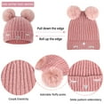 thumbnail image 6 of FZ FANTASTIC ZONE Kids Winter Warm Knit Beanie Hats Neck Warmer Scarf Touchscreen Gloves Set with Pompom Fleece Lined for Boys Girls,Pink, 6 of 6
