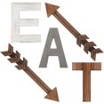 thumbnail image 1 of Wooden Eat Letter Decorative Signs and 2 Pieces Wooden Carved Arrow Sign Pendants Letter and Arrows Rustic Combination Decorations for Farmhouse Home Decors, 1 of 7