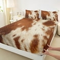 thumbnail image 3 of Manfei Fashion Rustic 3-Piece Twin Sheet Set, Vintage Cow Print Adult Bedroom Decor, 3 of 7