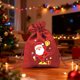 thumbnail image 1 of Bolsas de regalo navideñas de lino | Bolsita navideña con dibujos animados para manzanas y dulces, 1 of 6