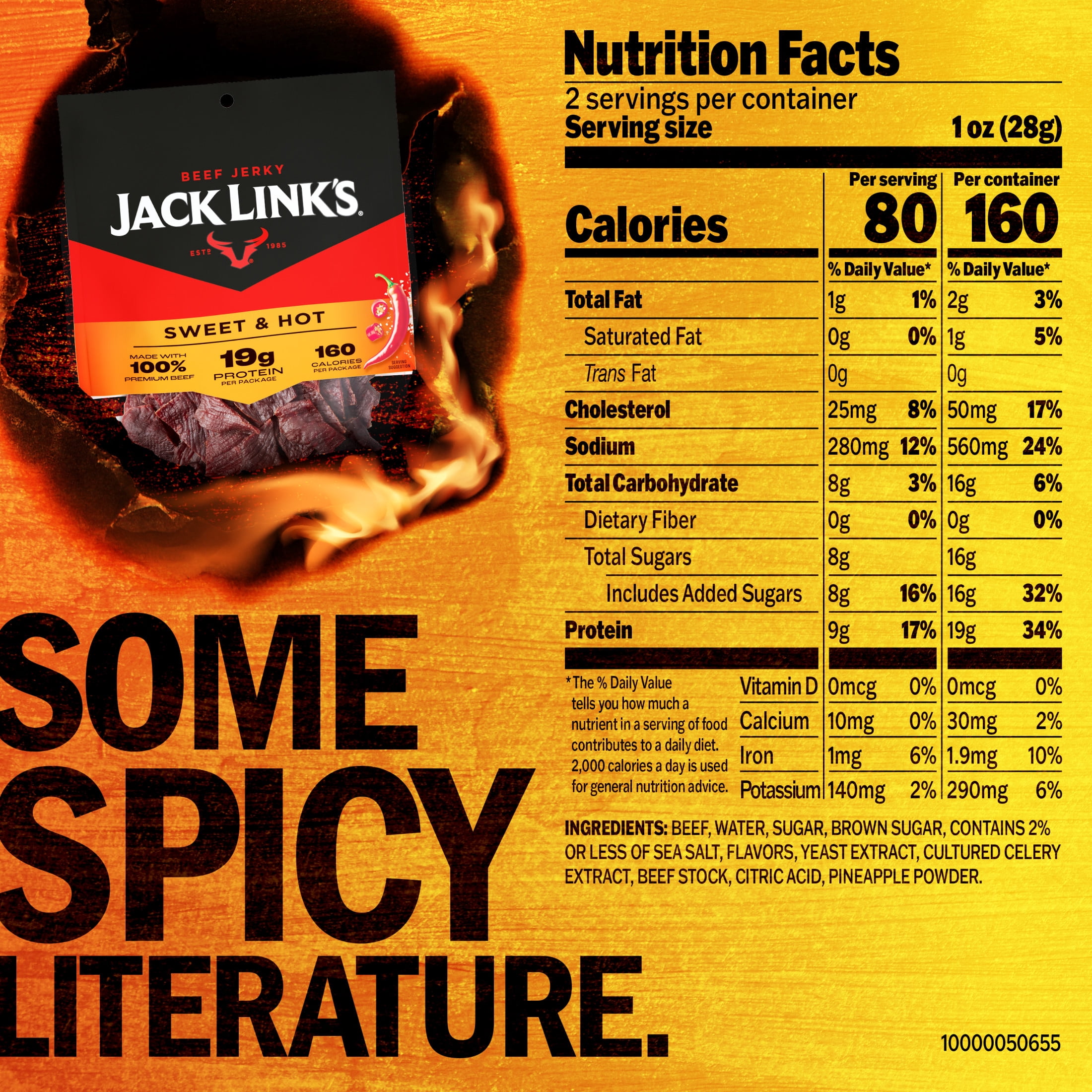 Jack Link's Sweet and Hot Beef Jerky, 2 Ounce
