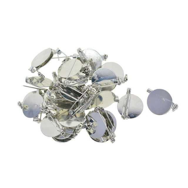 jifeng 50 Pcs Broches DIY Épingles à Revers Rondes Base Cabochon Dos 50 Pcs 20mm et 25mm