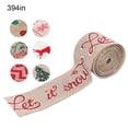 thumbnail image 1 of Christmas Ribbon Gift Wrapping Burlap Fabric 2 3 Ribbon DIY Linen Xmas Tree Present Packaging Accessory, Type 5, 10m, 1 of 7