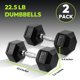 thumbnail image 2 of Funda hexagonal de goma para mancuernas HANDBODE, 10,2 kg (par), 2 of 9