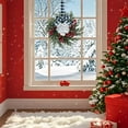 thumbnail image 4 of 10.2" Mini Christmas Wreath for Cabinets Kitchen, Hanging Small Christmas Wreaths with Red Bows Cedar Branches Red Berry Clusters for Kitchen Cabinet Fireplace Window Front Door Wall Decor, 4 of 5