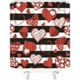 thumbnail image 2 of Valentine''s Day Shower Curtain Black White Stripes Pink and Red Sweet Heart Romantic Lover Couple Gifts Elegant Charming Wedding Women Girls Bathroom Curtain Set Polyester Fabric Hooks 35 X 70 Inch, 2 of 6