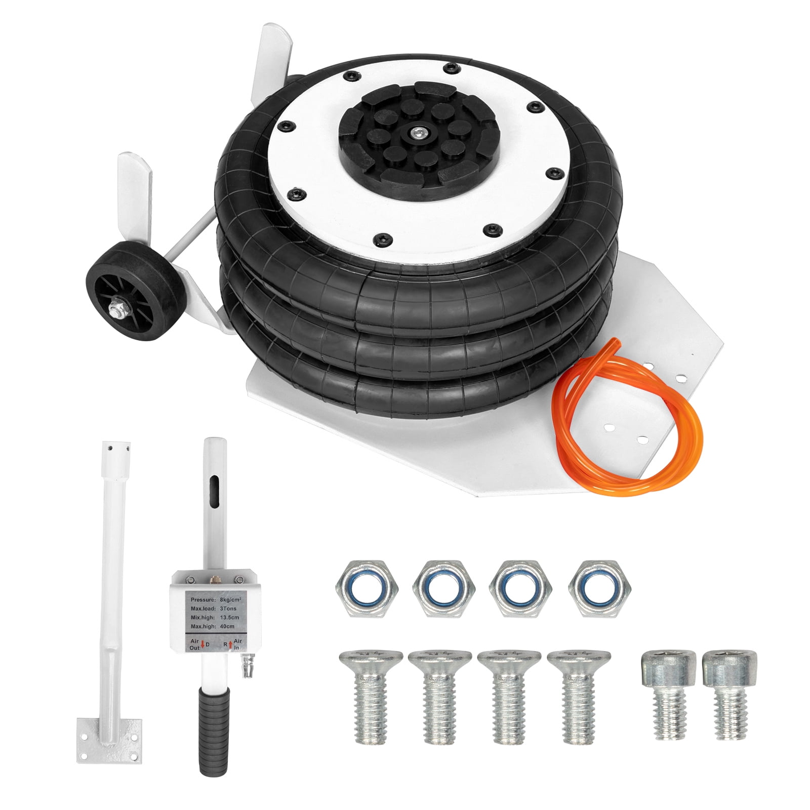 3T Round Handle AirBag Jack, White