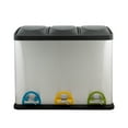 thumbnail image 4 of Organize It All 45 Liter 3 Compartment Stainless Recycle Bin, 24" x 13.5" x 19", 4 of 9