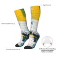 thumbnail image 4 of Pofeuu Abstract Brushstrokes Green Blue Print Stockings, Adult Running Hiking Socks for Youth and Adult, 4 of 6