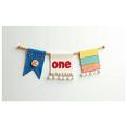 thumbnail image 6 of Polka Dot Gingham Fabric Banner with Felt Ball Trim and One Cookie Decoration, First Birthday Party Decorations, Party Backdrop, Photo Background, Event Decor, Birthday Party Supplies, 6 of 7