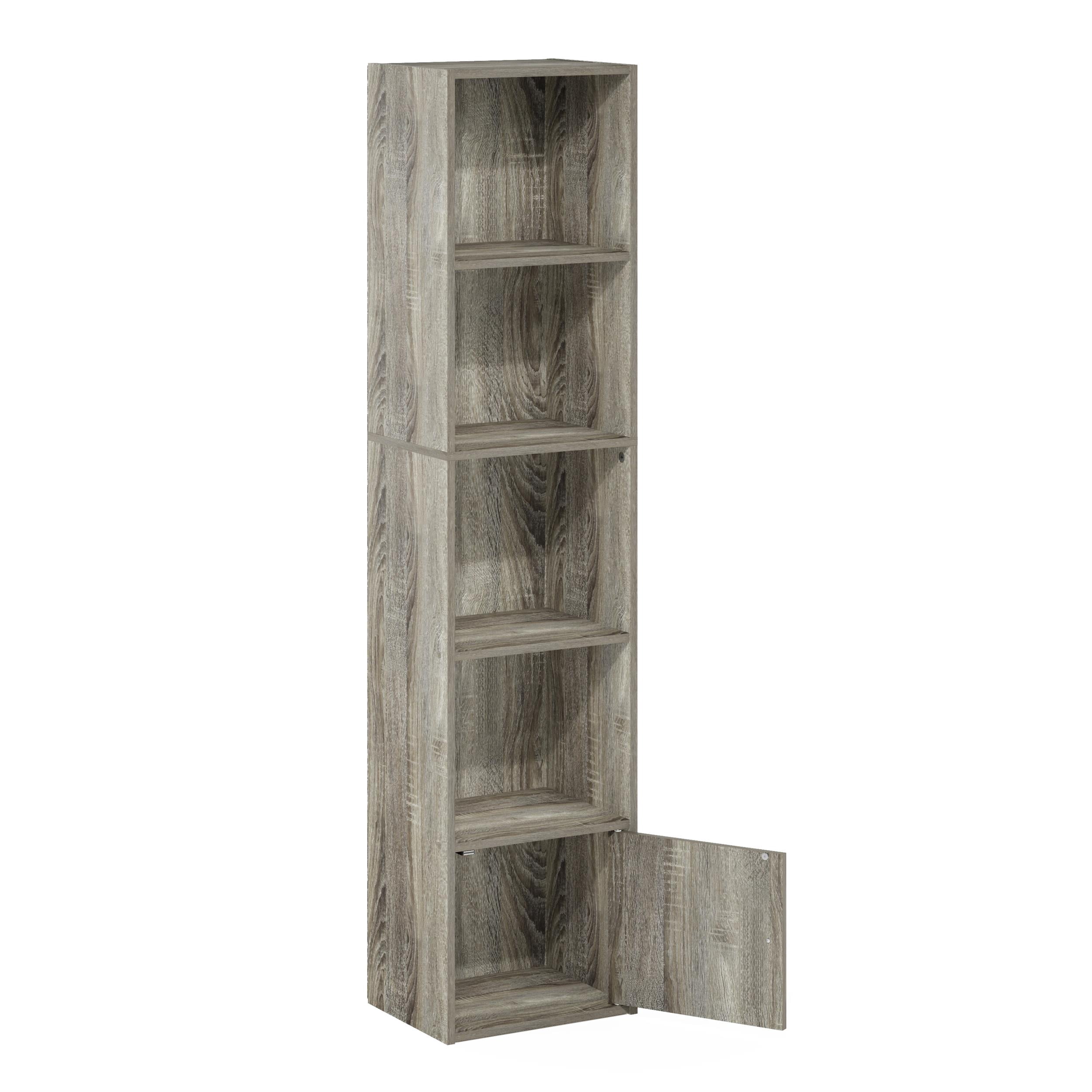 Furinno Luder Adult 4-Shelves Bookcase with Shelf Panels, Hardware Pack, Assembly Instruction, French Oak