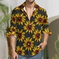 thumbnail image 6 of Beautiful Sunflower Mens Long Sleeve Button Down Shirts, Casual Men's Button Up Shirt with Pocket, 6 of 6