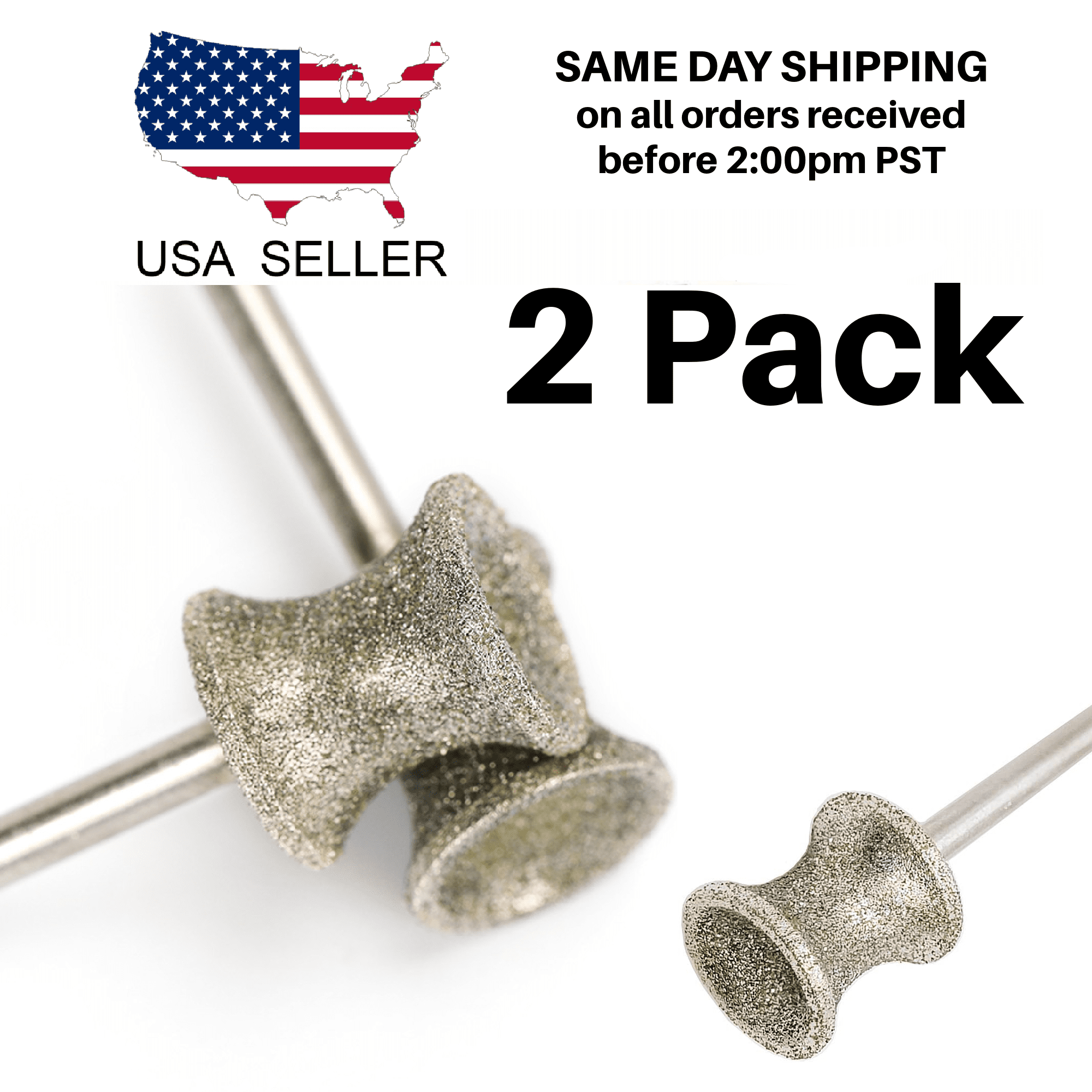 2 Pack Diamond Nail Grinder Bits for Rotary Tool Dog Nail Trimmer Tools