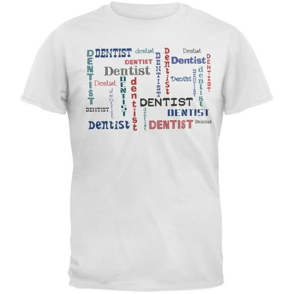 Dentist Repeat Print Adult T-Shirt - Large