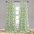 thumbnail image 5 of Ambesonne Spring Curtains, Eucalyptus Leaves Ornament, Pair of 28"x95", Forest Green and Almond Green, 5 of 5