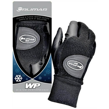 Orlimar Men's Winter Performance Fleece Golf Gloves (Pair), Black,