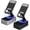 Black/Grey, variant on Wireless Induction Audio Bluetooth Speaker, 2024 Upgraded Wireless Cell Phone Stand with Induction Speaker/Power Bank/Atmosphere Light, with Colorful Ambient Light 300° Foldable (2Pcs-Grey)