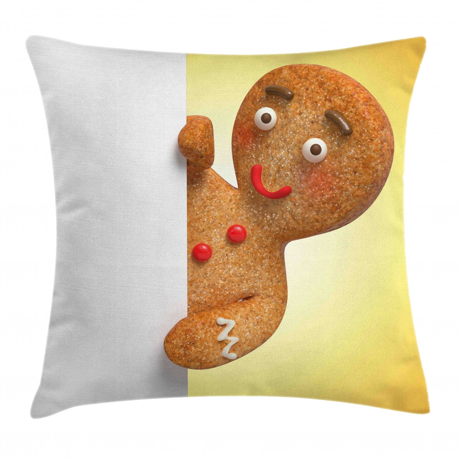 Pillow cover Pillow Sham Decorative Christmas Gingerbread Man Cushion Cover 16 Natural Beige Orange Design