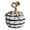 C, variant on ievspot Halloween Pumpkin Decor Resin Pumpkin Ornament Black White Striped Pumpkin Ornament Retro Style Resin Centerpiece for Halloween Autumn Decor Indoor