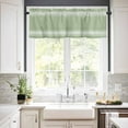 thumbnail image 3 of Sage Green Kitchen Curtain Set, Farmhouse Sage Green White Striped Window Valance and Tiers 36" Length, Light Filtering Short Curtains Valance for Cafe Bathroom Bedroom 54"x18", 3 of 7