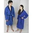 thumbnail image 4 of Men’s 100% Terry Cotton Bathrobe Toweling Gown Robe Two tone Blue XL, 4 of 7
