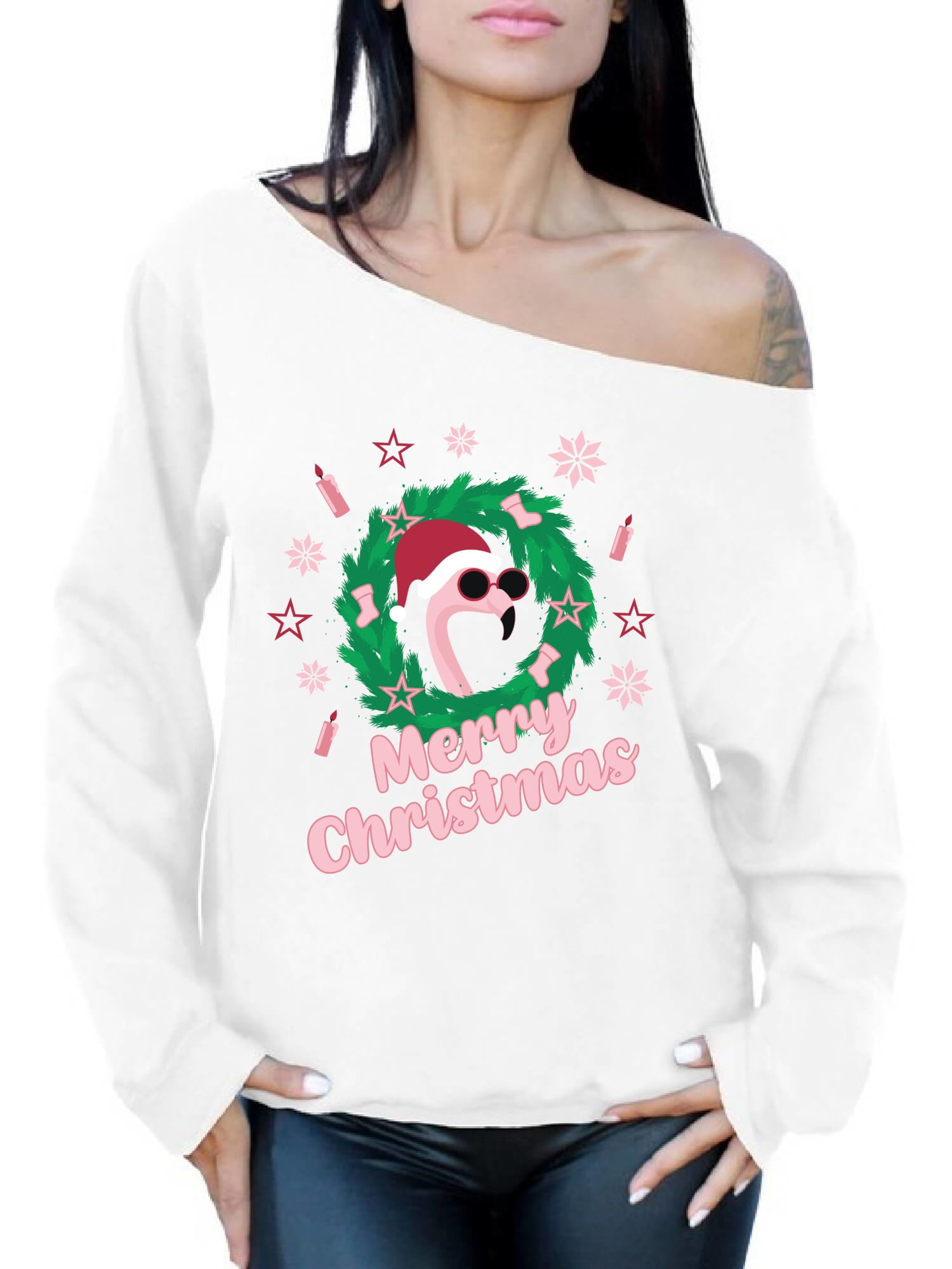 flamingo christmas sweater walmart
