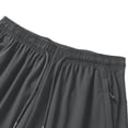 thumbnail image 4 of Ceisia Men's Solid Color Ice Silk Casual Sports Pants with Elastic Drawstring Waist Zippered Pockets Tapered Ankle Cuffs Dark Gray Gifts for Father 7X, 4 of 8