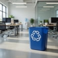 thumbnail image 4 of Pack of 4 Blue 3.5 Gallon/14 quart/13.25 L Small Recycling Bins - Plastic Deskside Wastebaskets with Recycling Symbol for Home, Office, Kitchen, 4 of 5