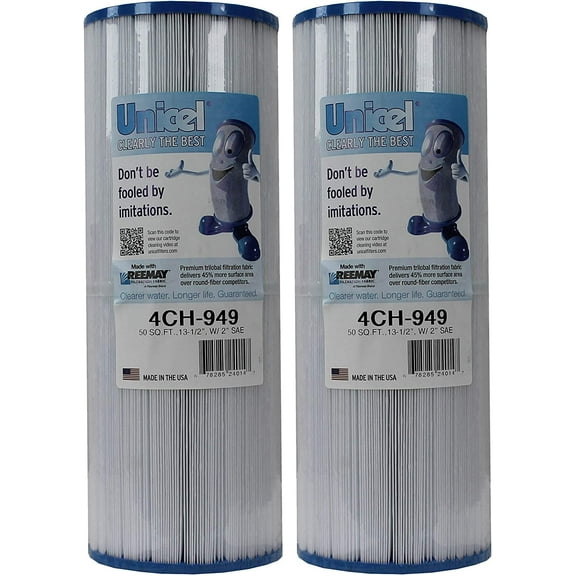 Unicel 4CH-949 50 Square Foot Media Replacement Hot Tub Spa Filter Cartridge with 210 Pleats (2 Pack)