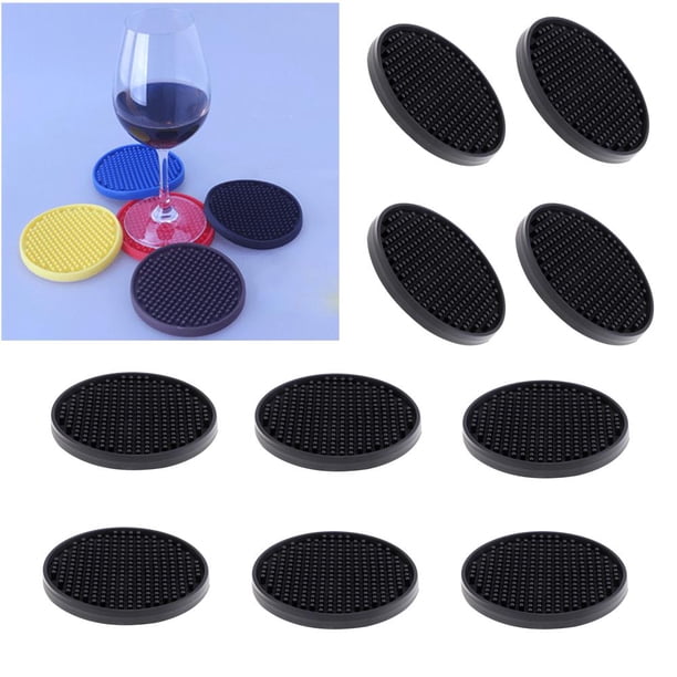 10Packs 10cm Posavasos perfecl Silicona A Prueba De Derrames Redondo Suave