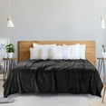 thumbnail image 2 of PiccoCasa Luxury Fleece Bed Blanket Woven Mesh Full Black, 2 of 8
