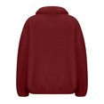 thumbnail image 3 of WEIYLL Womens Fleece Jacket Soft Turtleneck Half Zip Solid Color Color Red Ladies Fall Tops And Blouses Size S, 3 of 5