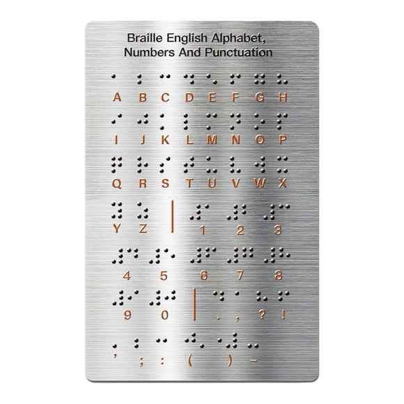 Tablero del alfabeto Braille, suministros del alfabeto inglés Braille, números, letras en inglés, tablero Braille con puntos elevados para