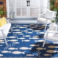thumbnail image 2 of SAFAVIEH Courtyard Trena Fishes Indoor/Outdoor Area Rug, Navy/Beige, 8' x 10', 2 of 15