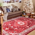 thumbnail image 3 of Ultrug Vintage Rugs Soft Accent Area Rug Retro Distressed Medallion Carpet for Bedroom Living Room Home Decor,5'x8',Red, 3 of 7