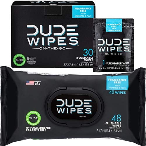 Toallitas húmedas desechables DUDE Wipes (dispensador de 48