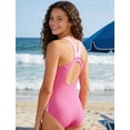 thumbnail image 3 of Aideaone Girls Athletic One Piece Swimsuits Racerback Modest Bathing Suit with Detachable Padded 9-16Y, 3 of 8