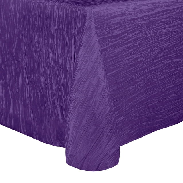 Ultimate Textile (10 Pack) Crinkle Taffeta - Delano 50 x 108-Inch Oval Tablecloth - for Home Dining Tables, Purple
