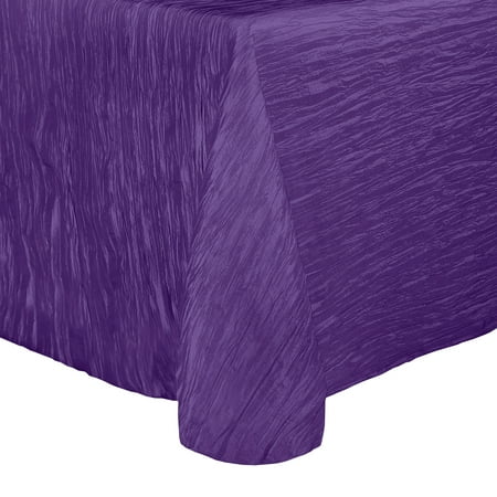 

Ultimate Textile (5 Pack) Crinkle Taffeta - Delano 72 x 120-Inch Oval Tablecloth - for Home Dining Tables Purple