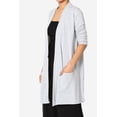 thumbnail image 3 of Cardigan Ouvert en Jersey à Manches 3/4 Décontracté pour Femmes, 3 of 7