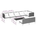 thumbnail image 4 of vidaXL 9 Piece Garden Lounge Set with Cushions Poly Rattan Dark Grey, 4 of 5